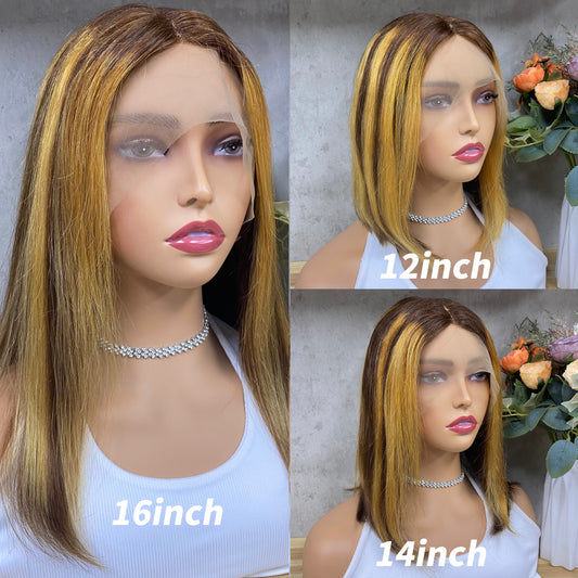 Speciale piano Remy Human Hair Straight T-part frontale pruiken