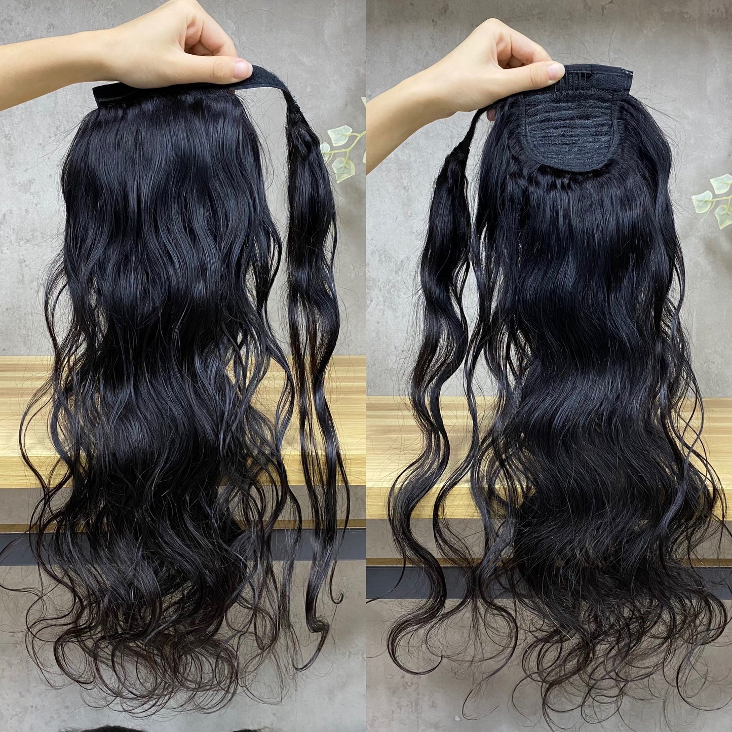 Nature Black Body Wave Remy Human Ponytail Hair