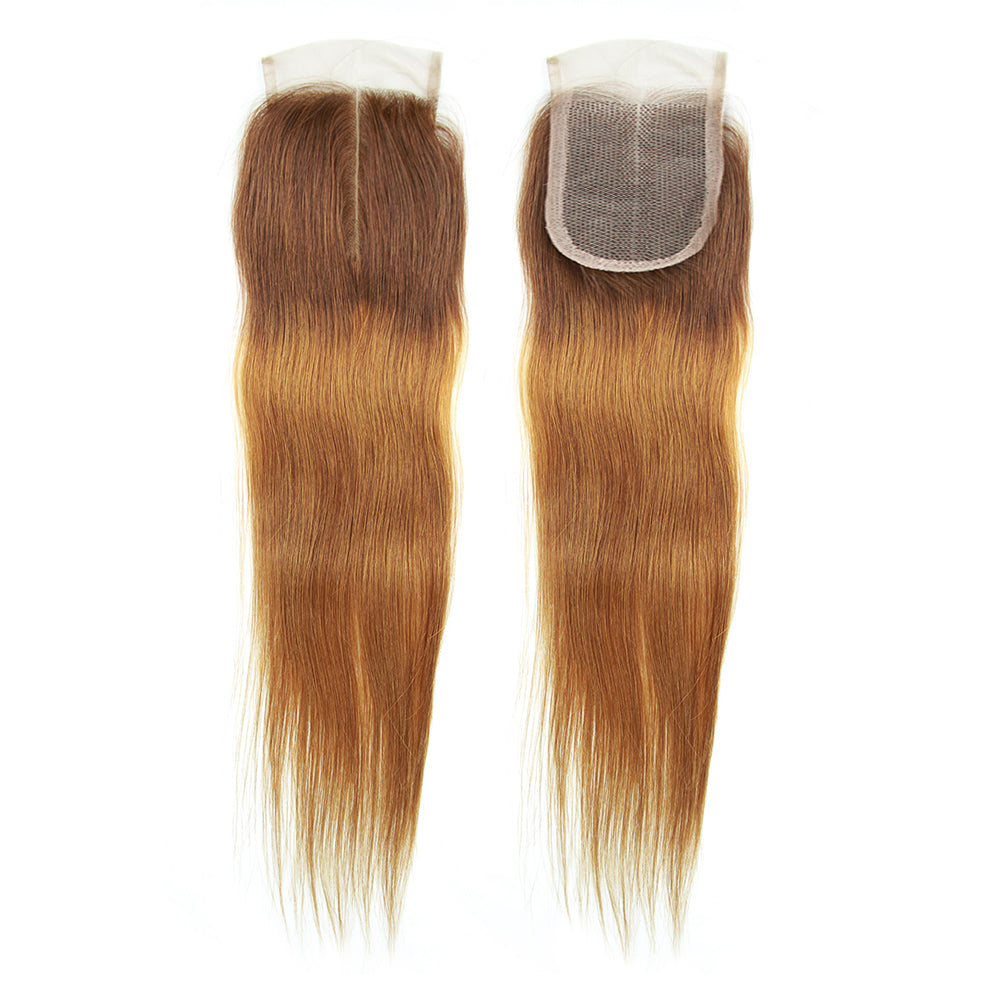 4/30# Straight Fumi Hair 4x4 Lace Closure Natural Black
