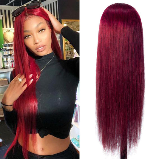Wine Straight 13x4 Lace Frontal Wig