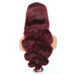 Wine Body Wave 13x4 Lace Frontal Wig