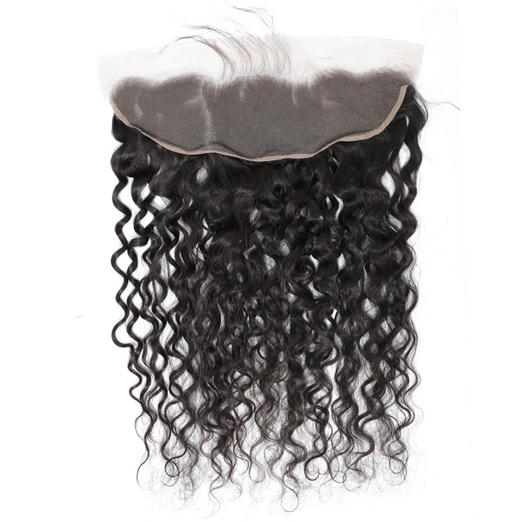Water Wave 100% Human Hair 13x4 Lace Frontal Natural Black
