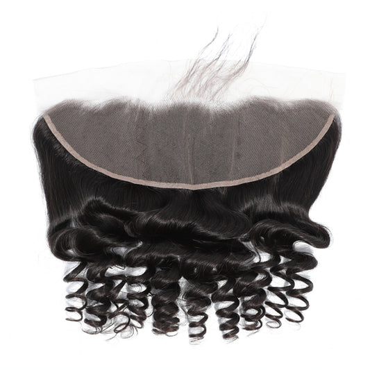 Loose Wave 100% Human Hair 13x4 Lace Frontal Natural Black