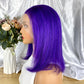 Special Remy Human Color Hair Purple Bob Wig
