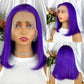 Special Remy Human Color Hair Purple Bob Wig