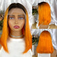 Special Remy Human Color Hair Nature/Orange Bob Wig