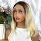 Special Remy Human Color Hair Staight Brown/Blonde Bob Wig