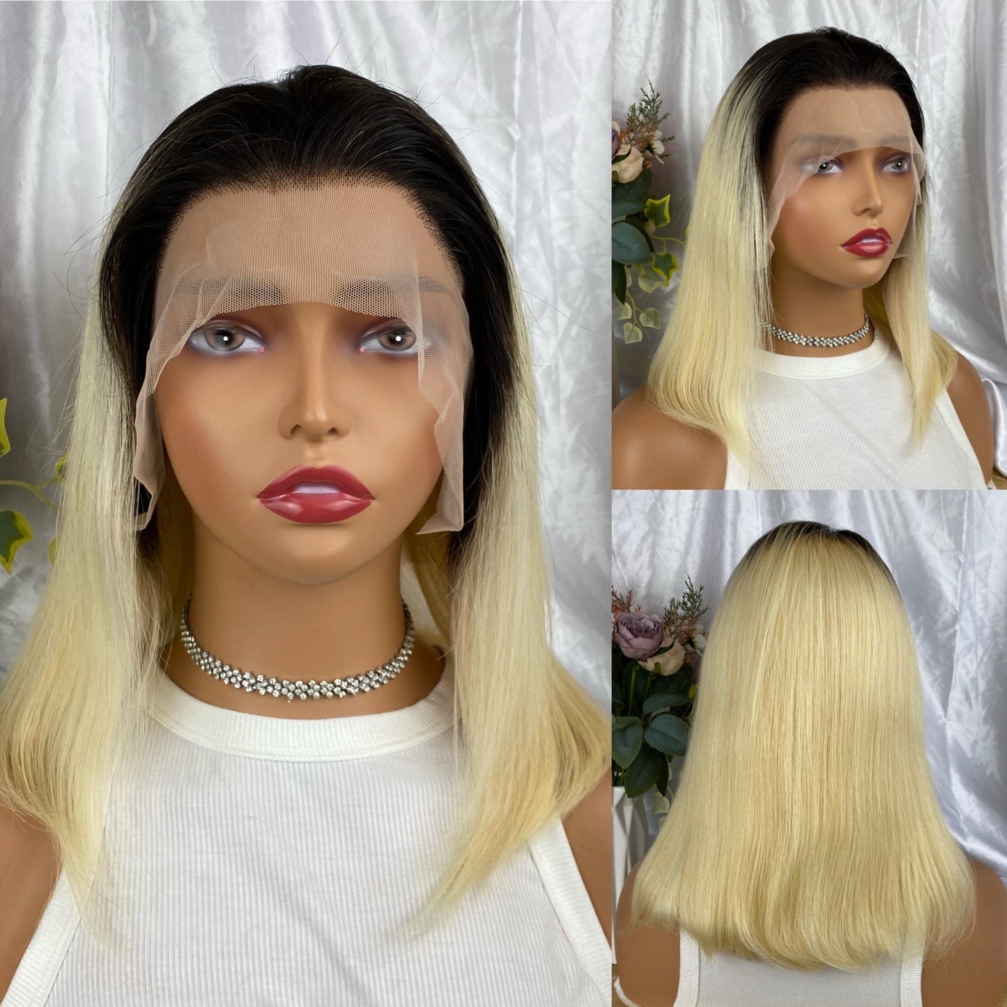 Special Remy Human Color Hair Nature/Blonde Bob Wig