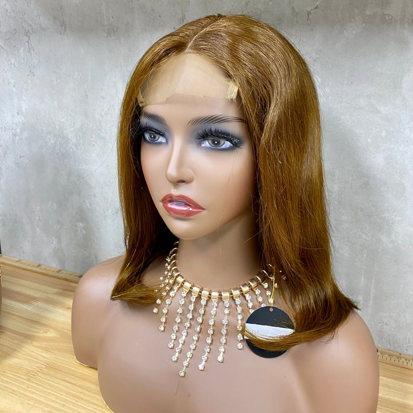 Brown Remy Human Hair Staight Bob Wig