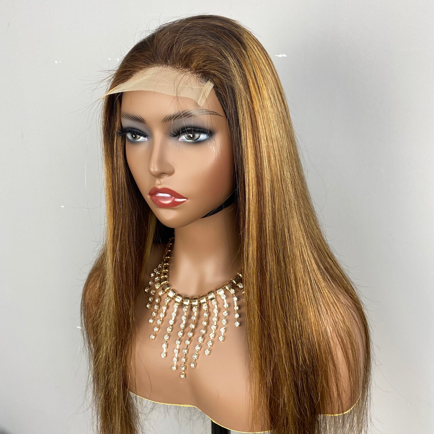 High Light Piano 4x4 Lace Remy Human Hair Straight Wigs