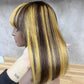 Different Piano Remy Human Hair Straight Fringe Wig