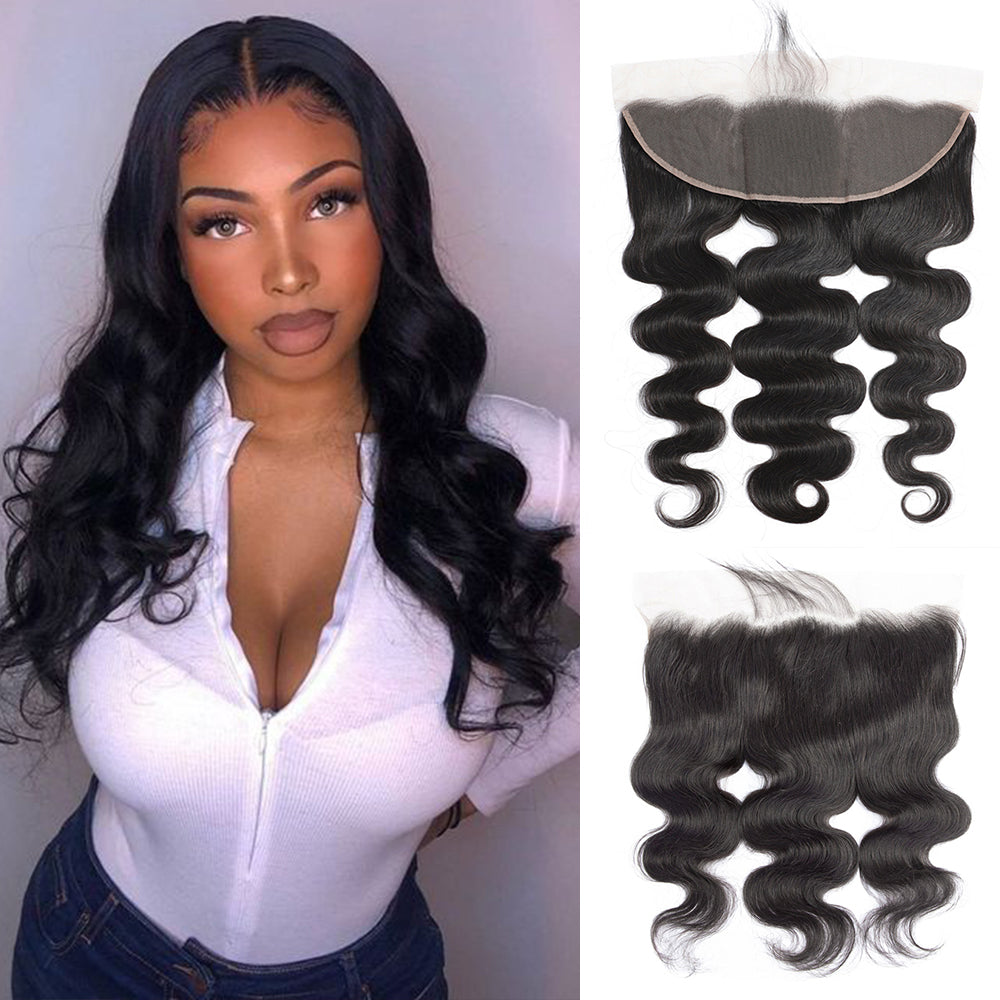 Body Wave Remy Human Hair 13x4 Lace Frontal Natural Black