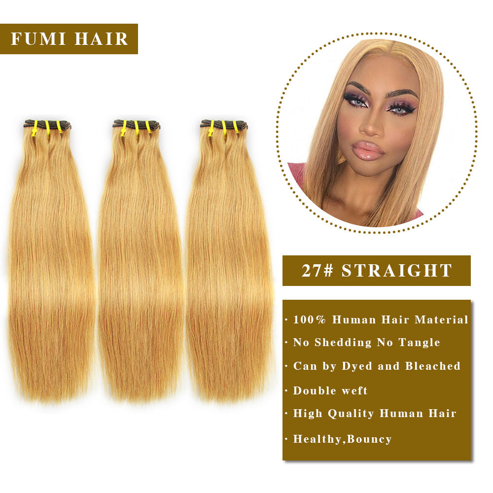 27# Straight Fumi Hair 3 Bundles Hair Weaves