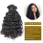 Water Wave Remy Human Hair 3 Bundles With 4x4 Lace Closure Natural Black